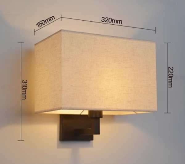 シンプルな布シェードのブラケットライト「SK12-1207」詳細サイズ