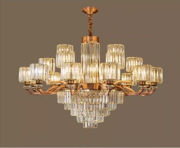 クリスタルシェードの大型アンティーク調シャンデリア「YKK-1200-22-A」22灯