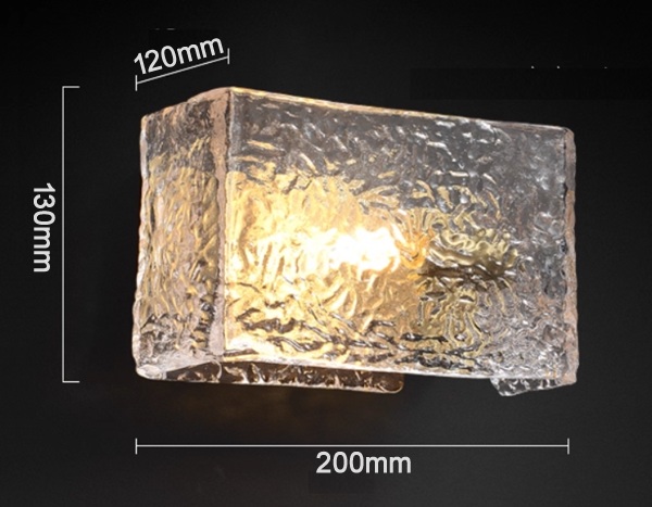 水の波紋がきれいなガラスシェードのブラケットライト「SHK-WL5011」サイズ