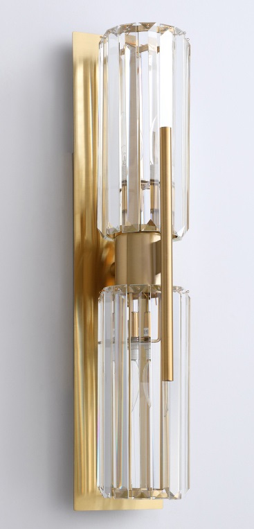 真鍮調クリスタルシェードのブラケットライト「CO-COSK1019-1」2灯消灯時