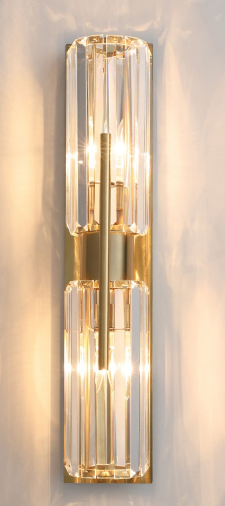 真鍮調クリスタルシェードのブラケットライト「CO-COSK1019-1」2灯正面