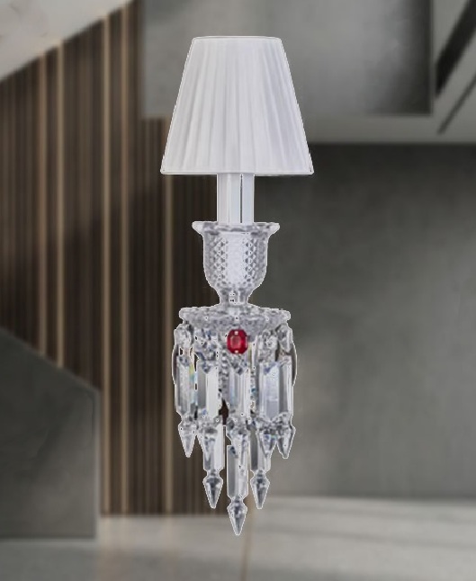 クリスタル付き布シェードのブラケットライト「KKMD-60138-5」消灯時