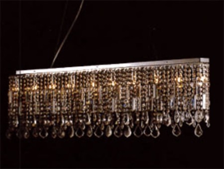クリスタルチェーンの大型デザインシャンデリア「COSK-9501特注-10」10灯