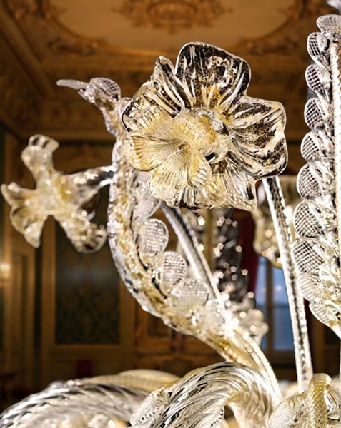 手作りガラスのキャンドルクリスタルシャンデリア「KKMD-60138-3」花びらの装飾