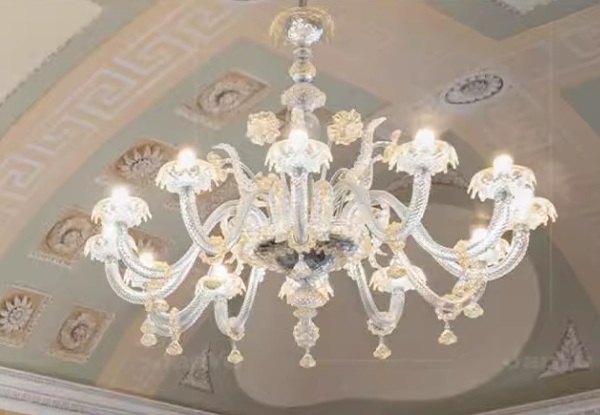 手作りガラスのキャンドルクリスタルシャンデリア「KKMD-60138-3」12灯