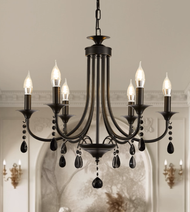 クラシカルな雰囲気のクリスタルキャンドルシャンデリア「COSK-2507-6」6灯