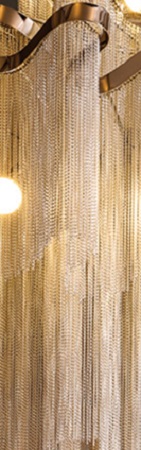 エレガントな大型デザインシャンデリア「YKK-1200-6」のアルミチェーン部分