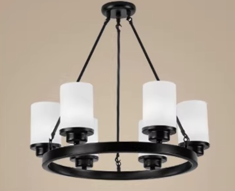 アンティーク調ガラスシェードシャンデリア「VSA-SG10155B」消灯時