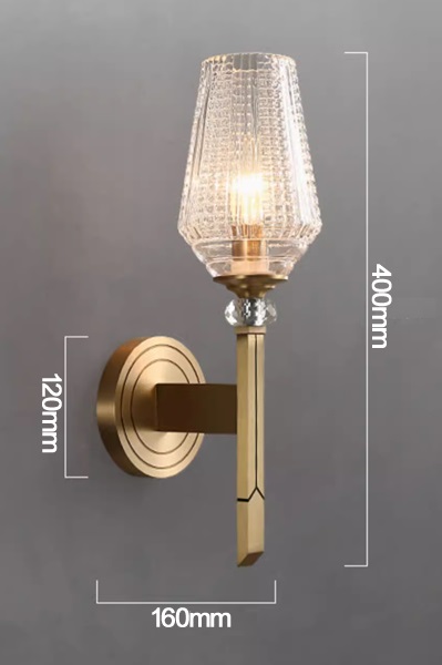 レトロな雰囲気のガラスシェードのブラケットライト「SK6-10-2」詳細サイズ