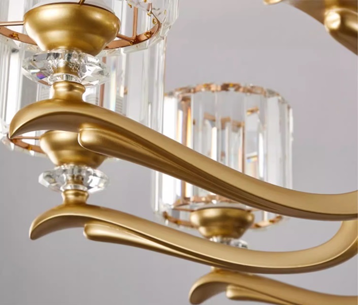 大型クリスタルシェードのアンティーク調シャンデリア「YKK-1200-22-B」シェードとフレーム