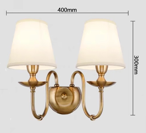 アメリカンテイストの布シェードブラケットライト「CO-COSK5-3028-2」サイズ