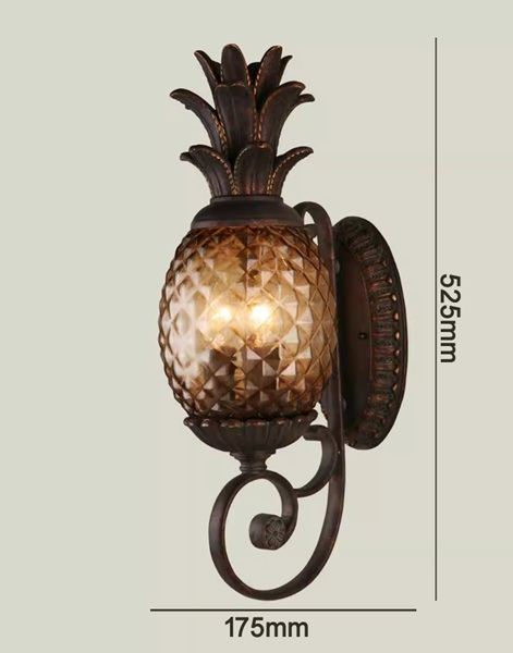 パイナップルを模したブラケットライト「MET-Y3002B」サイズ