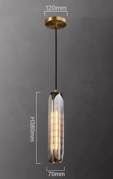 ラグジュアリーな真鍮製クリスタルライト「CO-COSK8015」サイズ