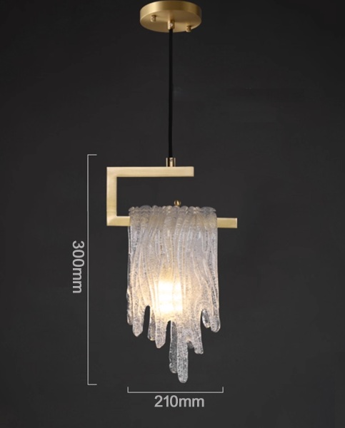 つららをイメージしたガラスシェードのペンダントライト「CO-COSK8019」サイズ