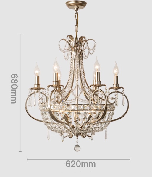 フレンチテイストのクリスタルシャンデリア「CO-COSK909-1」サイズ