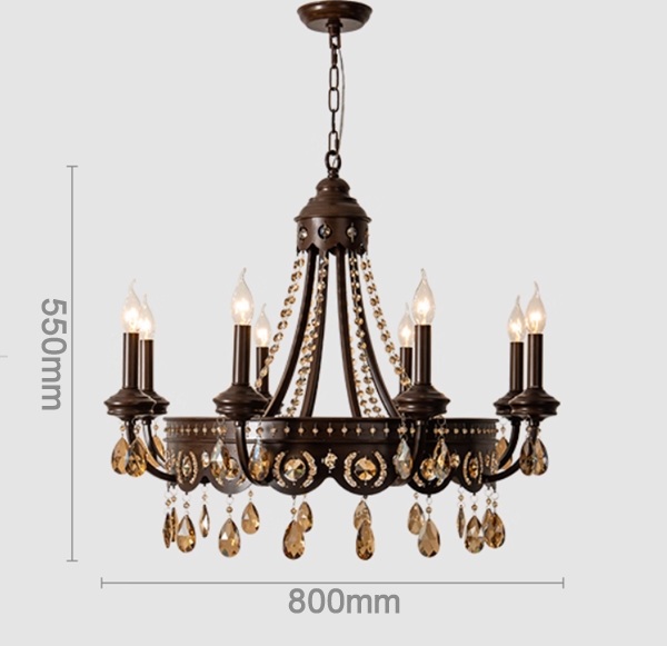 クラシックなアメリカンスタイルのアンティーク調シャンデリア「AN-2573-8」サイズ