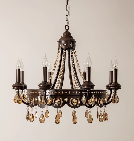 クラシックなアメリカンスタイルのアンティーク調シャンデリア「AN-2573-8」消灯時