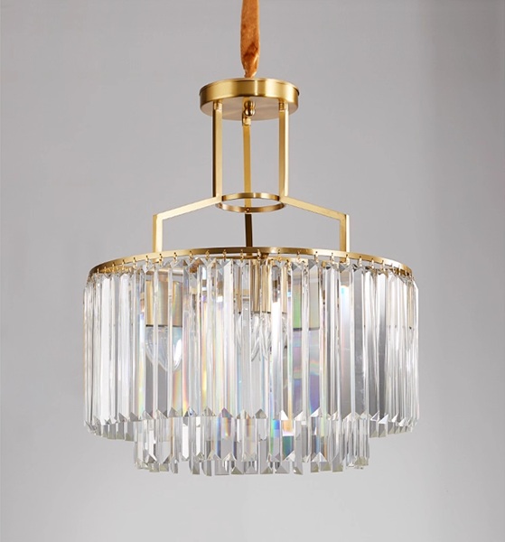 銅製フレームとクリスタルシェードがエレガントなシャンデリア「CO-COSK2025-4」消灯時