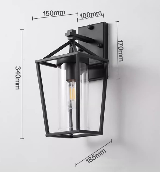 アメリカンテイストのエジソンランプ外部照明「SK-N1032」サイズ