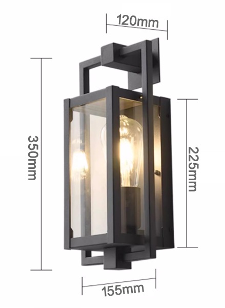 シンプルなデザインの外部照明「SK-N1028」サイズ