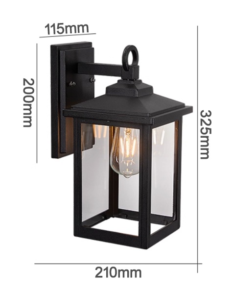 アメリカンテイストのシンプルなエジソンランプの外部照明「SK-N1029」サイズ