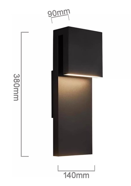 ランプ部分が2箇所あるシンプルでシックな外部照明「SK-N1034」サイズ