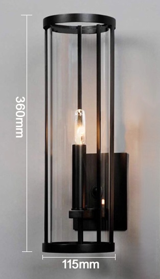 アメリカンテイストのモダンな中にもレトロさがあるブラケットライト「BLK-180-2」サイズ