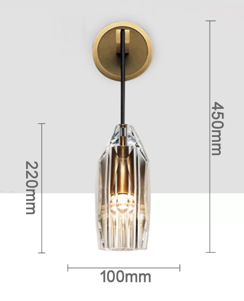 真鍮製のシンプルでおしゃれなブラケットライト「CO-COSK8018-B」サイズ