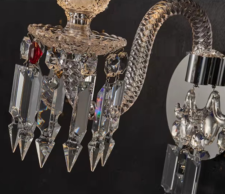 クリスタル付き布シェードのブラケットライト「KKMD-60138-5」クリスタル